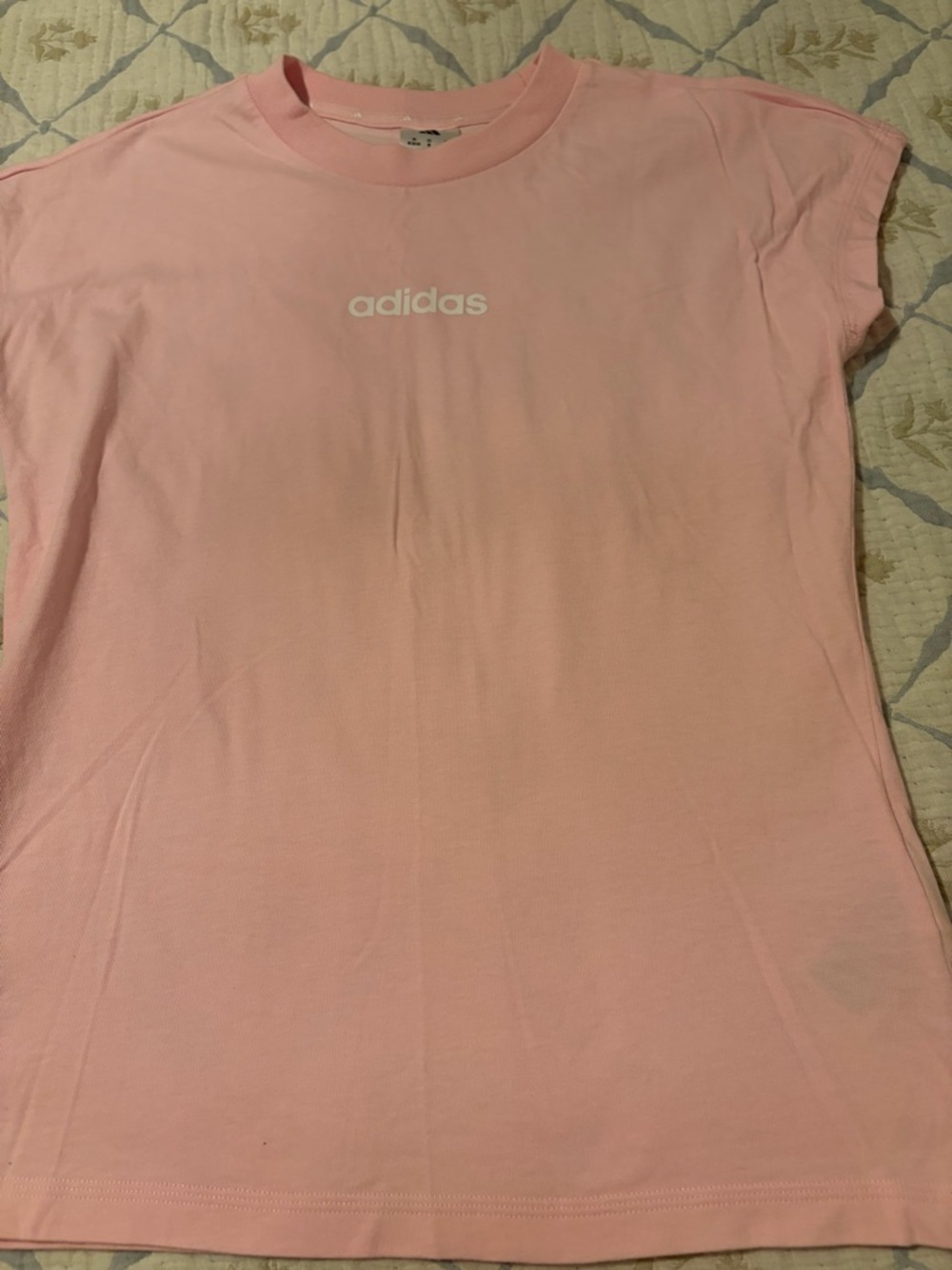 adidas Light Pink Short Sleeve Logo Tee